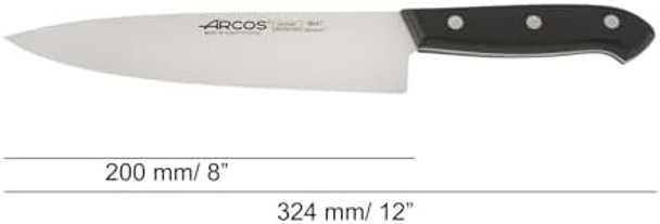 Arcos Chef’S Knife 8 Inch Nitrum Stainless Steel And 200 Mm Blade.Professional Multipurpose Cooking Knife. Ergonomic Polypropylene Handle.Professional Chef Knife. Series Bolonia. Color Black Arcos Chef’S Knife 8 Inch Nitrum Stainless Steel And 200 Mm Blade.Professional Multipurpose Cooking Knife. Ergonomic Polypropylene Handle.Professional Chef Knife. Series Bolonia. Color Black