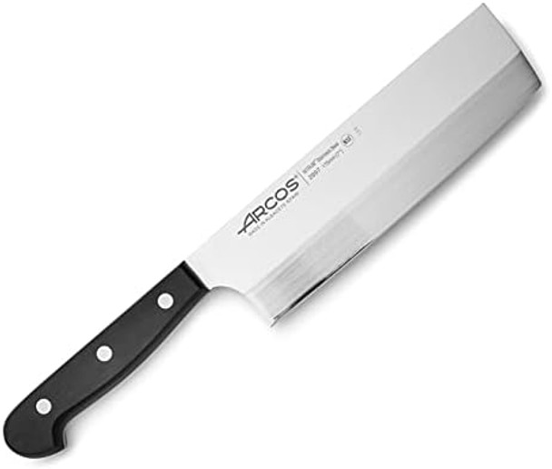 Arcos Usuba Knife 7 Inch Nitrum Stainless Steel And 175 Mm Blade. Very Useful Utensil For Professional Peeling And Chopping Of Vegetables. Polyoxymethylene (Pom) Handle. Series Universal. Color Black Arcos Usuba Knife 7 Inch Nitrum Stainless Steel And 175 Mm Blade. Very Useful Utensil For Professional Peeling And Chopping Of Vegetables. Polyoxymethylene (Pom) Handle. Series Universal. Color Black