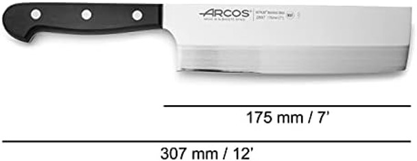 Arcos Usuba Knife 7 Inch Nitrum Stainless Steel And 175 Mm Blade. Very Useful Utensil For Professional Peeling And Chopping Of Vegetables. Polyoxymethylene (Pom) Handle. Series Universal. Color Black Arcos Usuba Knife 7 Inch Nitrum Stainless Steel And 175 Mm Blade. Very Useful Utensil For Professional Peeling And Chopping Of Vegetables. Polyoxymethylene (Pom) Handle. Series Universal. Color Black