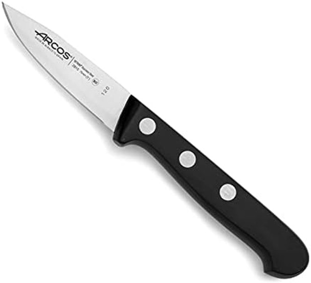 Arcos Rivet Paring Knife 3 Inch Stainless Steel. Kitchen Knife For Peeling Fruits And Vegetables. Ergonomic Polyoxymethylene Handle And 75Mm Blade. Series Universal. Color Black Arcos Rivet Paring Knife 3 Inch Stainless Steel. Kitchen Knife For Peeling Fruits And Vegetables. Ergonomic Polyoxymethylene Handle And 75Mm Blade. Series Universal. Color Black