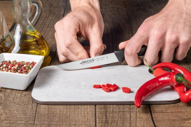 Arcos Knife Set Of 6. 4 Inch Nitrum Stainless Steel Blade. Professional Knife For Peeling Fruits And Vegetable. Ergonomic Polyoxymethylene Handle. Series Universal. Black Color