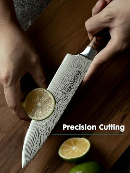 Astercook Chef Knife 8 Inch Professional Kitchen Chef Knife German High Carbon Stainless Steel Ultra Sharp Knife Chefs Knives With Ergonomic Handle And Box