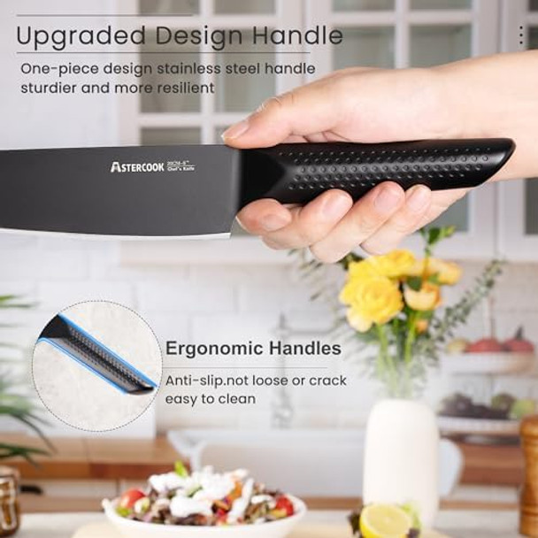 Knife Set 15 Pieces Chef Knife Set With Block For Kitchen German Stainless Steel Knife Block Set Dishwasher Safe Elegant Black