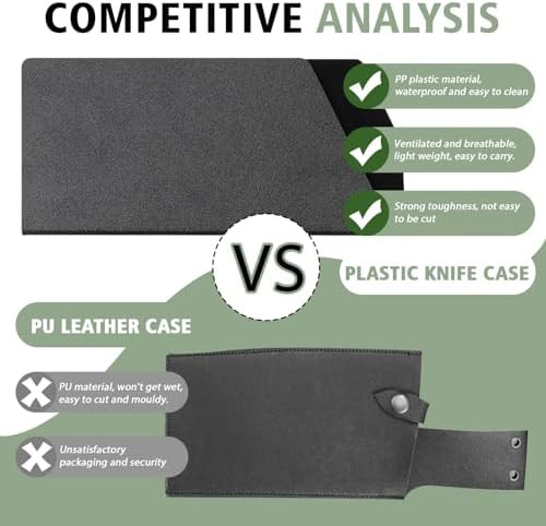 2 Pieces Abs Universal Knife Covers Or Sleeves For 7" Knife Portable Chef Knife Sheath Set Felt Lined Wear-Resistant Kitchen Knife Edge Guards Blade Protector (Black)