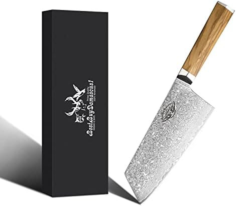 Best.Buy.Damascus1 Cleaver Knife 8.5" Chef Knife Meat Cleaver- Aus-10 Cleaver Japanese Damascus Knife- Butcher Knife - Meat Cleaver Knife Heavy Duty Olive Wood Cleaver Knives Premium Quality Knife