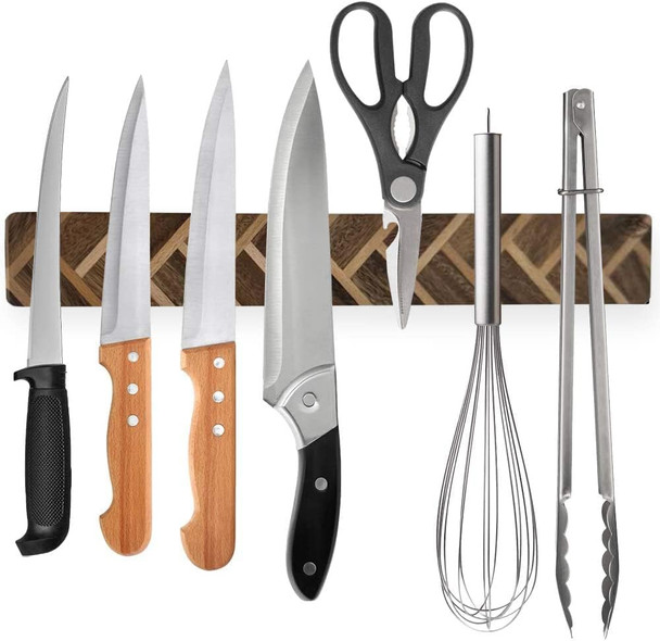 Magnetic Knife Strips Walnut & Cherry Wood Grain Finish Use As Knife Holder Knife Rack Knife Strip Powerful Magneti Kitchen Knife Holder And Tool Holder Knife Magnet Strip