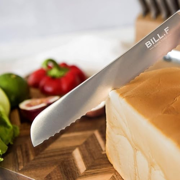 Knife Block With Kitchen Knives Set 14 Pcs And Wood Cutting Board Ultra Sharp Stainless Steel Knife For Kitchen Home Essentials Chef Knife Set And Steak Knives Set Of 6 With Wood Block Knife Block With Kitchen Knives Set 14 Pcs And Wood Cutting Board Ultra Sharp Stainless Steel Knife For Kitchen Home Essentials Chef Knife Set And Steak Knives Set Of 6 With Wood Block