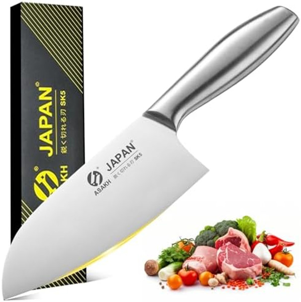 6.8Inch Japanese Chef Knife One-Piece Ultra Sharp Kitchen Knivesnon-Slip Stainless Steel Knives With Ergonomic Handleultra-Lightweight Cooking Knifechef s For Women