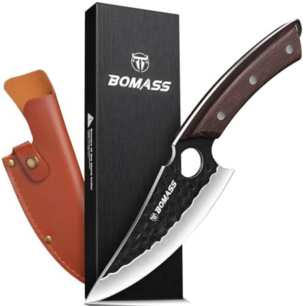 10.6-Inch Butcher Knife Hand Forged Kitchen Knife High Carbon Japanese Knife & Serbian Chef Knife & Boning Knife For Meat Cutting