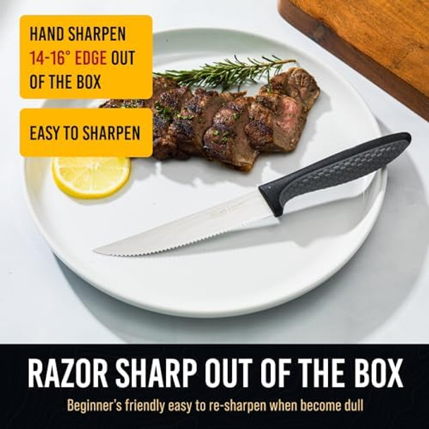 Steak Knives - 5 Inches Steak Knives Set Of 4 Razor Sharp Stainless Steel Steak Knife Set For Steak Serrated Steak Knives For Kitchen Quality Steak Knifes