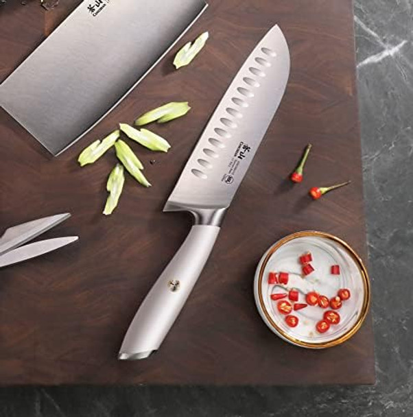 Cangshan L1 Series 1026900 German Steel Forged 7" Santoku Knife White