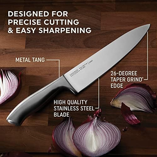 Chicago Cutlery Insignia (13-Pc) Kitchen Knife Block Set With Wooden Block Contoured Handles And Sharp Stainless Steel Professional Chef Knife Set & Scissors