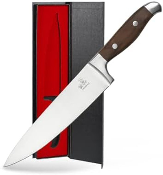 Chef Knife 8 Inch Japanese Professional Chef Knife High Carbon Stainless Steel Razor Sharp Chefs Kitchen Knife Vegetable Chopping Knife For Cooking With Full-Tang Handle Walnut