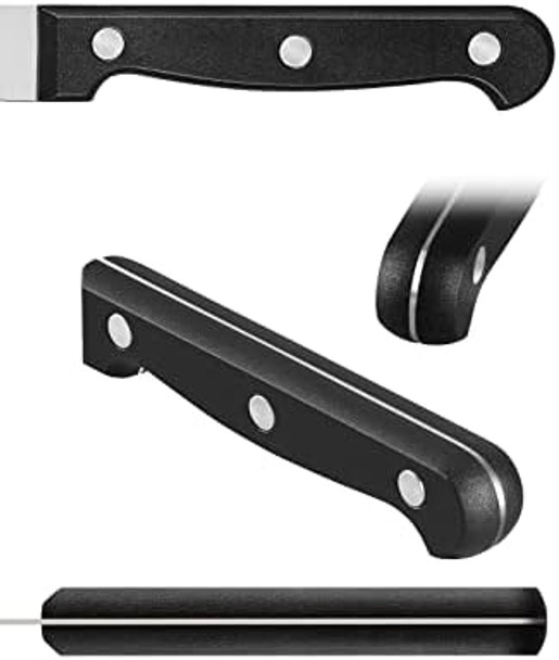 Kitchen Knife 3-Pcs Knife Set With Sheath 8 Inch Chef Knife 4.5 Inch Utility Knife 4 Inch Paring Chef Knife Stainless Steel Black