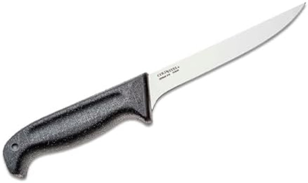 Cold Steel Commercial Series 6" Flexible German 4116 Stainless Steel Fixed Blade Narrow Straight Back Game & Fish Processing Cutting Boning Knife With Ergonomic Kray-Ex Handle