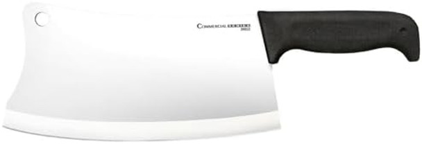 Cold Steel Cleaver 9" Durable Cryo-Quenched German 4116 Stainless Steel Fixed Blade Knife With Kray-Ex Handle Heavy Duty Commercial Grade For Butchery Kitchen Hunting & Field Use