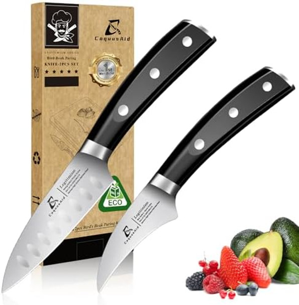 Paring Knife 3.75 Inch Fruit Knives Small Kitchen Knife Ultra Sharp German Stainless Steel Vegetable Knives Damascus Pattern Full Tang Handle Design Elegant Black Ideal For Paring Knife 3.75 Inch Fruit Knives Small Kitchen Knife Ultra Sharp German Stainless Steel Vegetable Knives Damascus Pattern Full Tang Handle Design Elegant Black Ideal For