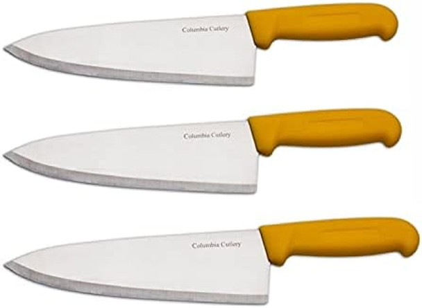 8" Columbia Cutlery Commercial Chef/Cook Knife - Yellow Fibrox Handle - Razor Sharp And Dishwasher Friendly (8" Yellow Chef)