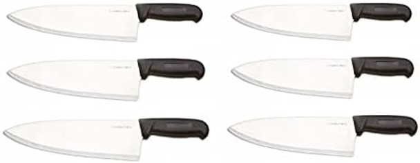 8" Columbia Cutlery Commercial Chef/Cook Knife - Black Fibrox Handle - Razor Sharp And Dishwasher Friendly (3 Pack - 8" Black Chef)