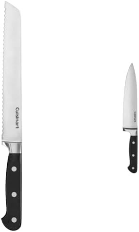 Cuisinart C77Tr-8Bd Triple Rivet Collection 8" Bread Knife Black & C77Tr-8Cf Triple Rivet Collection 8" Chef Knife Black