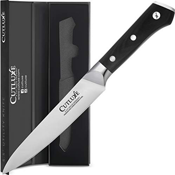 Cutluxe Paring Knife Chef Knife & Utility Knife– Forged High Carbon German Steel – Full Tang & Razor Sharp – Ergonomic Handle Design – Artisan Series