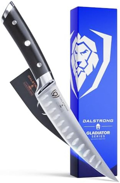 Dalstrong Fillet Knife - 6 Inch - Gladiator Series Elite - High Carbon German Steel - Black G10 Handle - Sheath Included - Razor Sharp Kitchen Knife - Boning Knife - Nsf