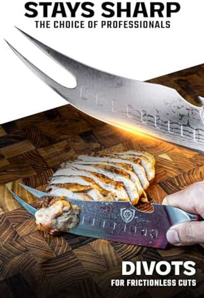 Dalstrong Pitmaster Bbq & Meat Knife - 8 Inch - Shogun Series Elite - Forked Tip & Bottle Opener - Japanese Aus-10V Super Steel Kitchen Knife - G10 Handle - Razor Sharp - W/Sheath