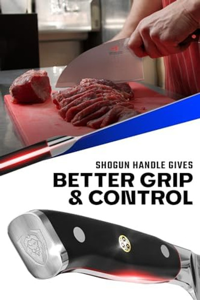 Dalstrong Serbian Chef Knife - 8 Inch - Meat Cleaver - Shogun Series Elite - Japanese Aus-10V Super Steel Kitchen Knife - G10 Handle - Razor Sharp Chef'S Knife - Sheath Included