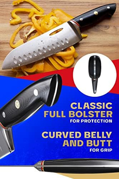 Dalstrong Santoku Knife - 7 Inch - Centurion Series - Premium Swedish 14C28N High Carbon Stainless Steel - G10 Handle Kitchen Knife - Razor Sharp Vegetable Knife - Cooking Asian Knife - Sheath