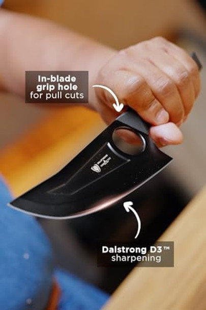 Dalstrong Venator Chef Knife - 7 Inch - Shadow Black Series - Razor Sharp Kitchen Knife - Black Titanium Nitride Coated - High Carbon - 7Cr17Mov-X Vacuum Treated Steel - Sheath - Nsf