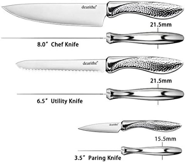 Kitchen Knife Set 3 Piece High Carbon Stainless Steel Professional Chef Knife Set Sharp Knife With Sheath Knives Set For Kitchen