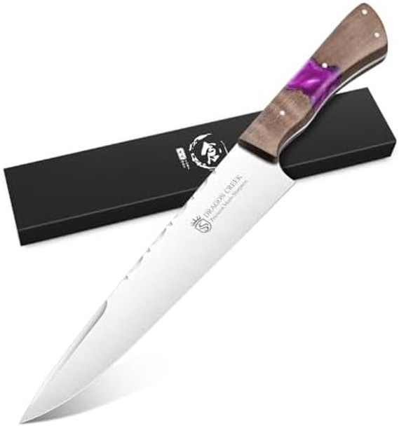 Dragon Creek Chef Knife 8-Inch Chef'S Knives Pro Kitchen Knife High Carbon Stainless Steel Cooking Knife With Triple Riveted Handle And Box Classic Gyutou Knives For Kitchen
