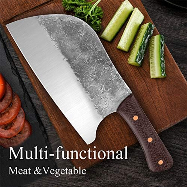 Dragon Riot Meat And Vegetable Cleaver Knife High Carbon Steel Serbian Chef Knife Full Tang Sharp Kitchen Butcher Knife
