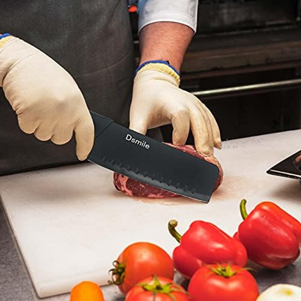 Dsmile 4 Pcs Kitchen Knife Setblack Stainless Steel Knives With Knife Coversnon-Stick Coated Stainless Steel Blades For Cuttingslicing & Dicing