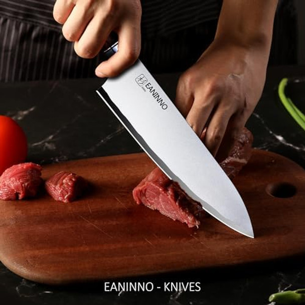 Chef Knife Japanese 8 Inch Kitchen Knife Professional High Carbon Steel 10Cr15Mov Forged Sharp Cutting Chefs Knifes For Meat Vegetable With Bubinga Handle