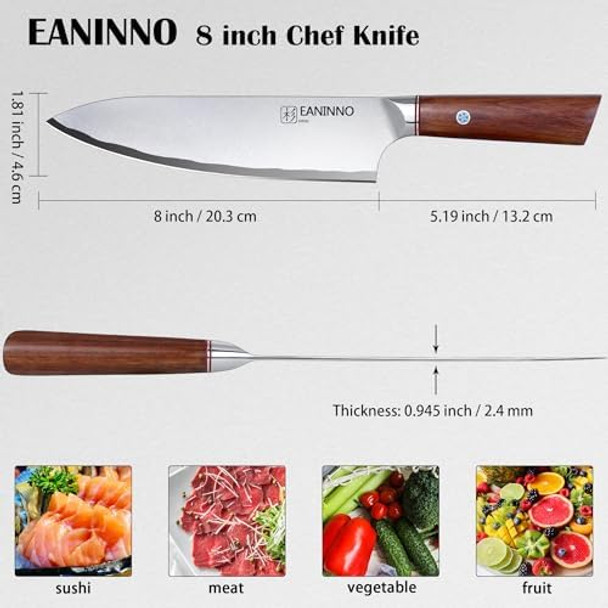 Chef Knife Japanese 8 Inch Kitchen Knife Professional High Carbon Steel 10Cr15Mov Forged Sharp Cutting Chefs Knifes For Meat Vegetable With Bubinga Handle Chef Knife Japanese 8 Inch Kitchen Knife Professional High Carbon Steel 10Cr15Mov Forged Sharp Cutting Chefs Knifes For Meat Vegetable With Bubinga Handle