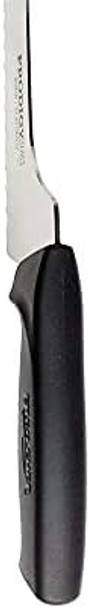 Ergo Chef Prodigy Series 8-Inch Serrated Offset Bread And Deli Knife High Carbon Stainless Steel Bread Slicer Ergonomic Comfort-Grip Handle (Black)