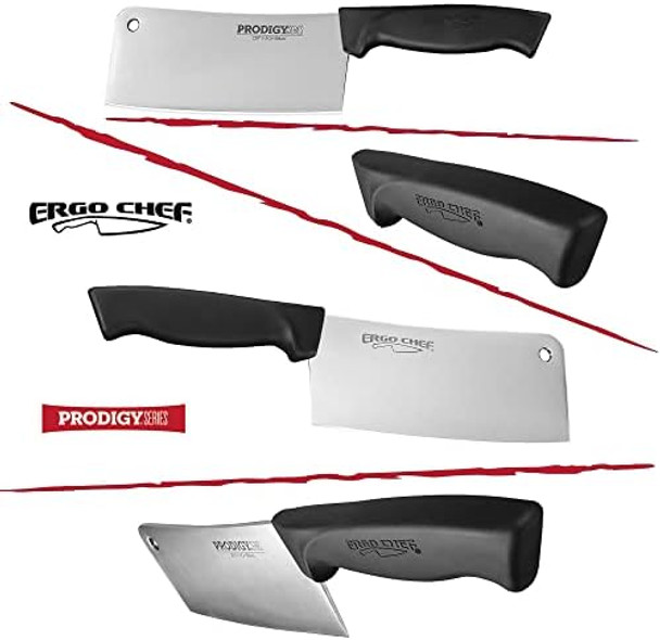 Ergo Chef Prodigy Series 7-Inch Heavy Duty Meat Cleaver - High Carbon Stainless Steel Butcher Knife With Ergonomic Non-Slip Handle For Chopping Meat & Bones Ergo Chef Prodigy Series 7-Inch Heavy Duty Meat Cleaver - High Carbon Stainless Steel Butcher Knife With Ergonomic Non-Slip Handle For Chopping Meat & Bones