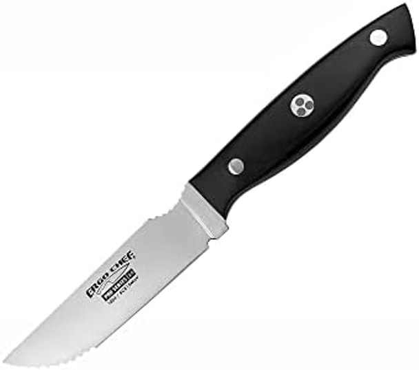 Ergo Chef Pro Series 2.0 Steak Knives Set Of 4 - Premium High Carbon Stainless Steel Blades Black Pakkawood Handles Straight Edge With Serrated Tip For Enhanced Cutting Performance Ergo Chef Pro Series 2.0 Steak Knives Set Of 4 - Premium High Carbon Stainless Steel Blades Black Pakkawood Handles Straight Edge With Serrated Tip For Enhanced Cutting Performance