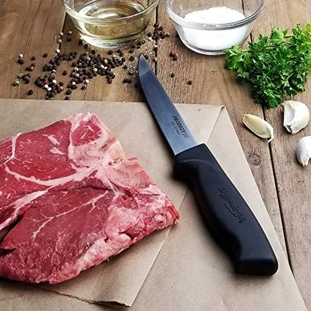 Ergo Chef Prodigy Series 6-Inch Wide Boning Knife - High Carbon Stainless Steel Semi-Stiff Blade With Ergonomic Non-Slip Handle For Precise Meat Deboning