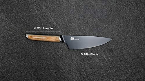 Everdure German Steel Professional Chef Knife 5.98 Inch Knife With Titanium Coated Blade And Pakka Wood Handle Perfect Kitchen Knife For Slicing Or Dicing Your Vegetables And Meat