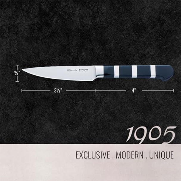 F. Dick – 1905 Paring Knife - Kitchen Knife With 3.5" Blade & 56 Hrc - Ideal For Small Cutting Work & Decorations - Stainless Steel - Ultra Sharp - Ergonomic Handle - High Carbon
