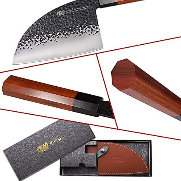 Findking Dynasty Series 6.5" Serbian Cleaver And 8" Chefs Knife High Carbon Clad Steel Octagonal Handle Kitchen Cook'S Knives