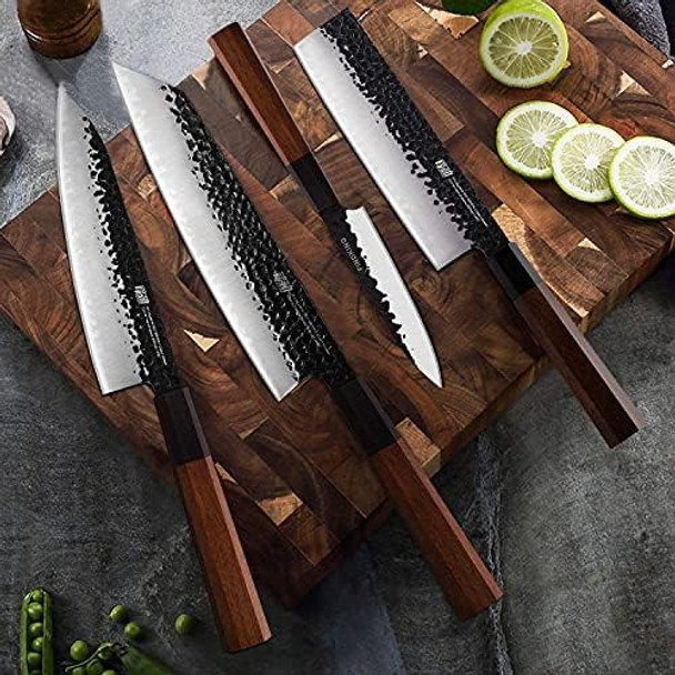 Findking 5 Inch Utility Knife 7 Inch Nakiri Knife 8 Inch Chef Knife 9 Inch Kiritsuke Knife Dynasty Series-3 Layer 9Cr18Mov Clad Steel W/Octagon Handle Gyuto Knife