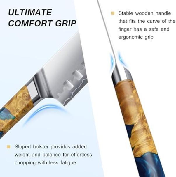 Santoku Knife 7 Inch S35Vn Powder Steel Core And 67-Layer Damascus Steel With Vg10 Steel Core Chef Knife