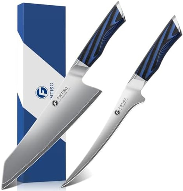 Professional Chef & Fillet Knife High-End Kitchen Knife With G10 Handle Ultra Sharp 5 Layer Japanese Stainless Steel Blade
