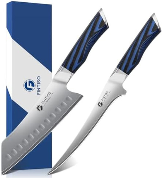 7 Inch Santoku Knife & Fillet Knife Ultra Sharp Kitchen Knife With G10 Handle High-End 5 Layers Japanese Stainless Steel Chef Knife