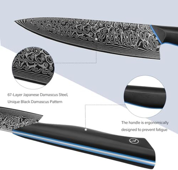 8 Inch Professional Chef Knife High-End Kitchen Knife With G10 Handle For Home And Kitchen
