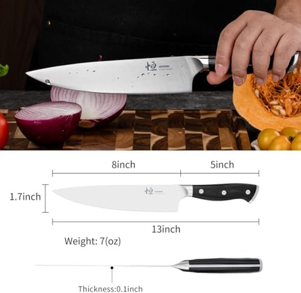 Chef Knife 8-Inch High Carbon Stainless Steel Sharp Kitchen Knife With Ergonomic Handle Professional Cooking Knife With Luxury Box For Family & Restaurant
