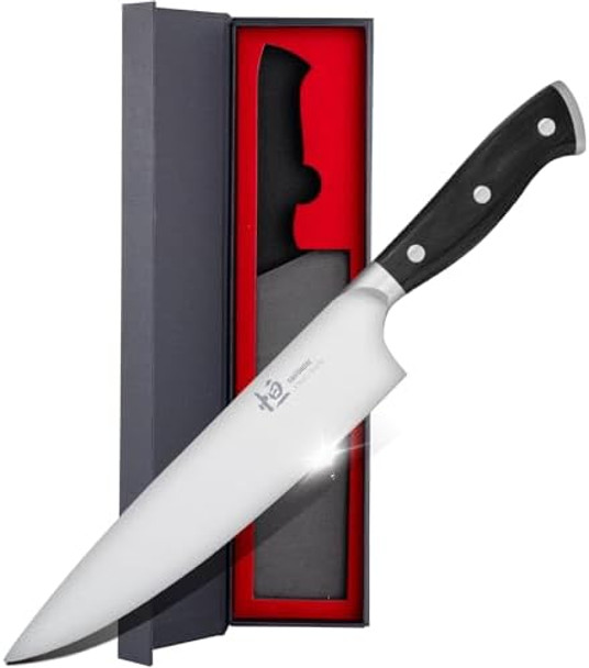 Chef Knife 8-Inch High Carbon Stainless Steel Sharp Kitchen Knife With Ergonomic Handle Professional Cooking Knife With Luxury Box For Family & Restaurant Chef Knife 8-Inch High Carbon Stainless Steel Sharp Kitchen Knife With Ergonomic Handle Professional Cooking Knife With Luxury Box For Family & Restaurant